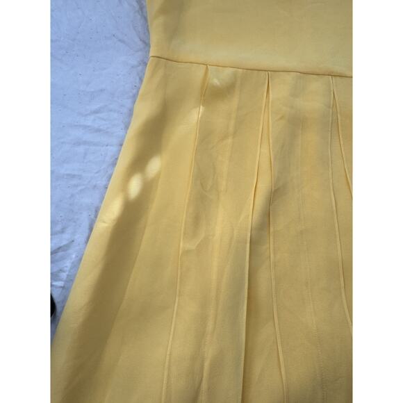 TALBOTS Vintage 100% Pure Silk Sleeveless Pleated Dress Yellow Size 10  - Picture 15 of 16